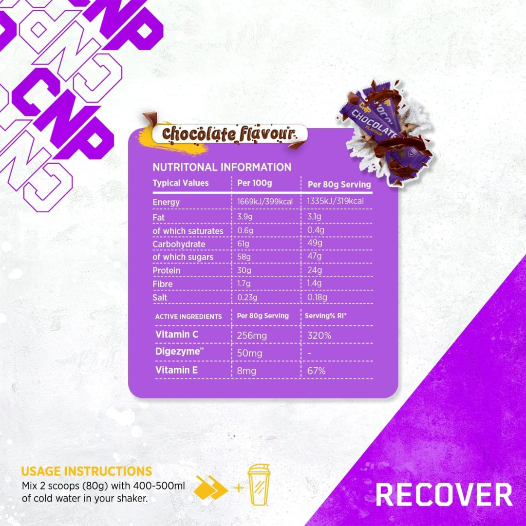 CNP Recover Shake and Take 24x80g Bottles Chocolate