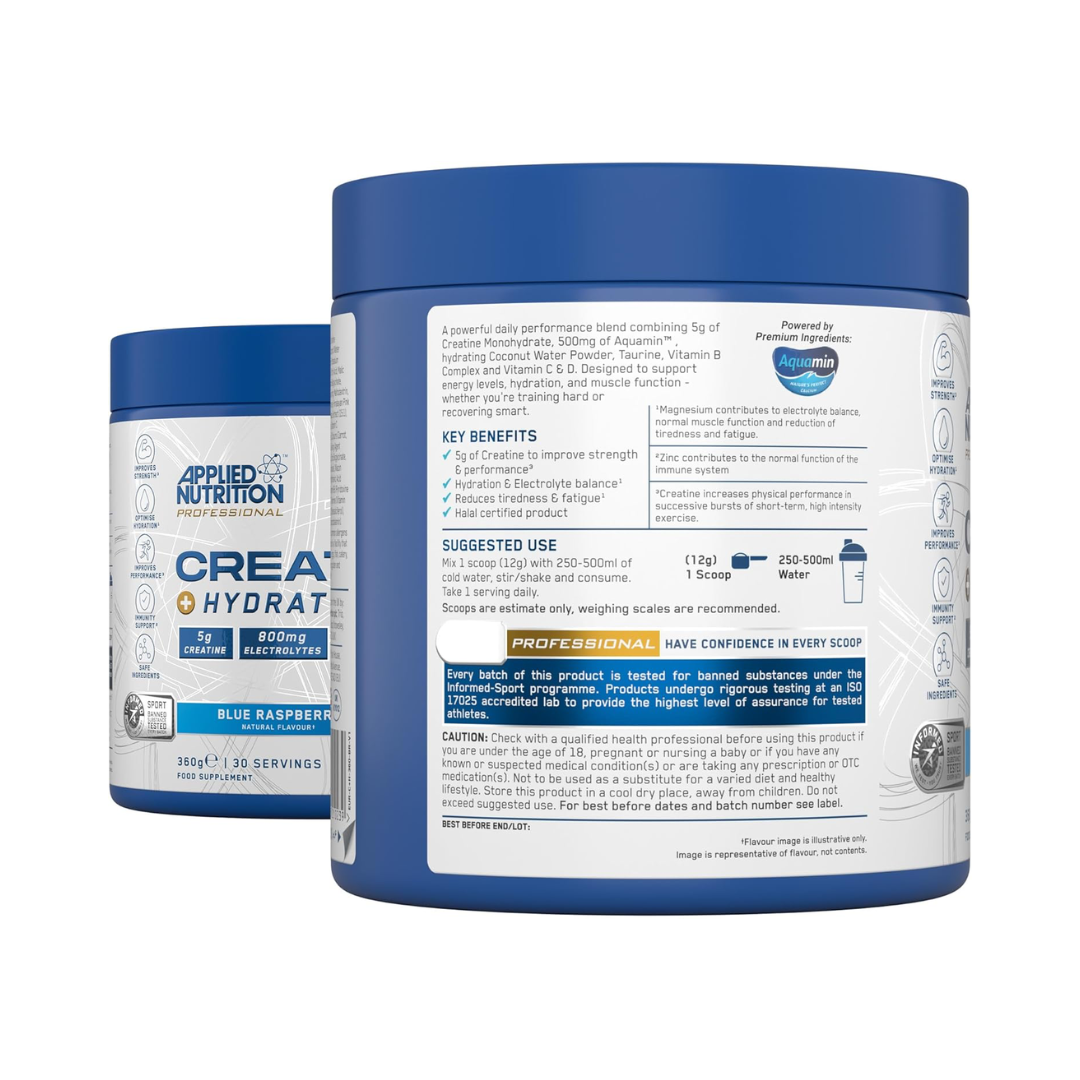 Applied Nutrition Creatine + Hydration 360g Blue Raspberry