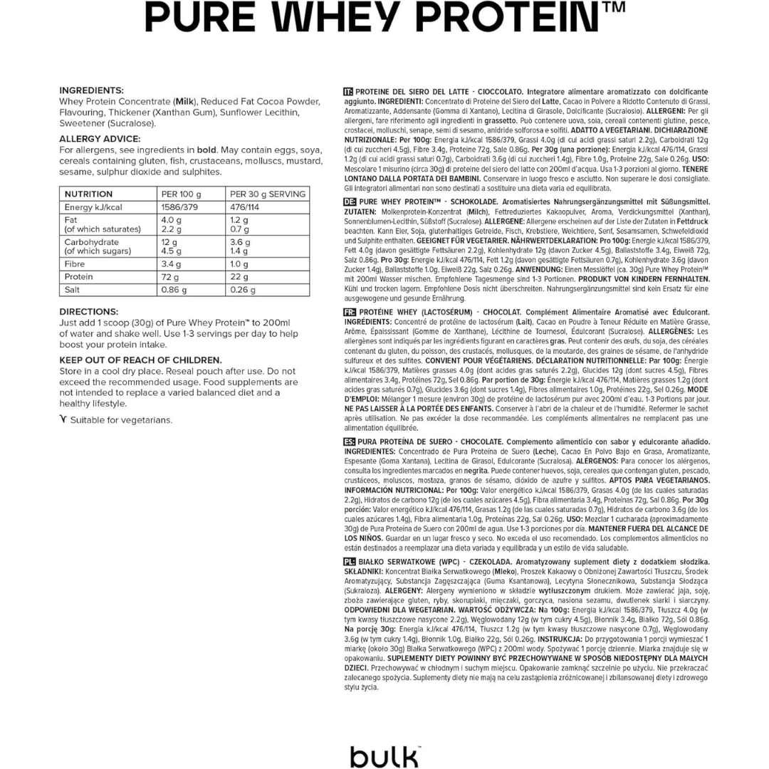Bulk Pure Whey Protein 900g Vanilla