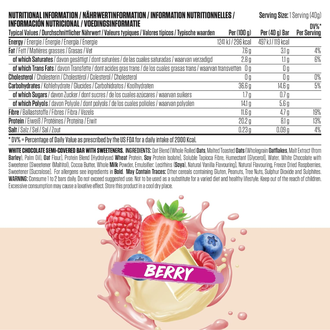 Applied Nutrition Body Fuel High Protein Flapjacks 12x40g Berry