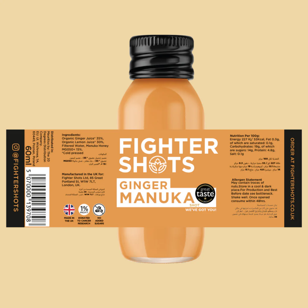 Fighter Shots 12x60ml Ginger Manuka Honey