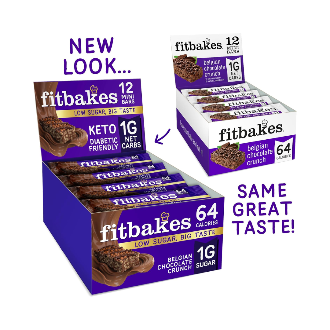 Fitbakes Crunch Bar 12x19g Belgian Chocolate