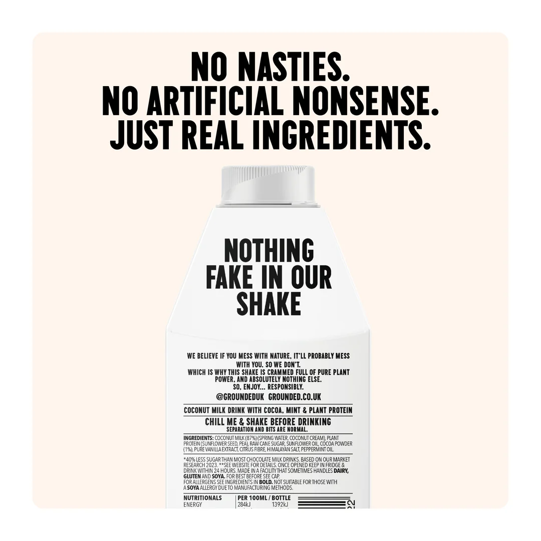 Grounded Vegan Protein M*lkshake 12x490ml Mint Chocolate