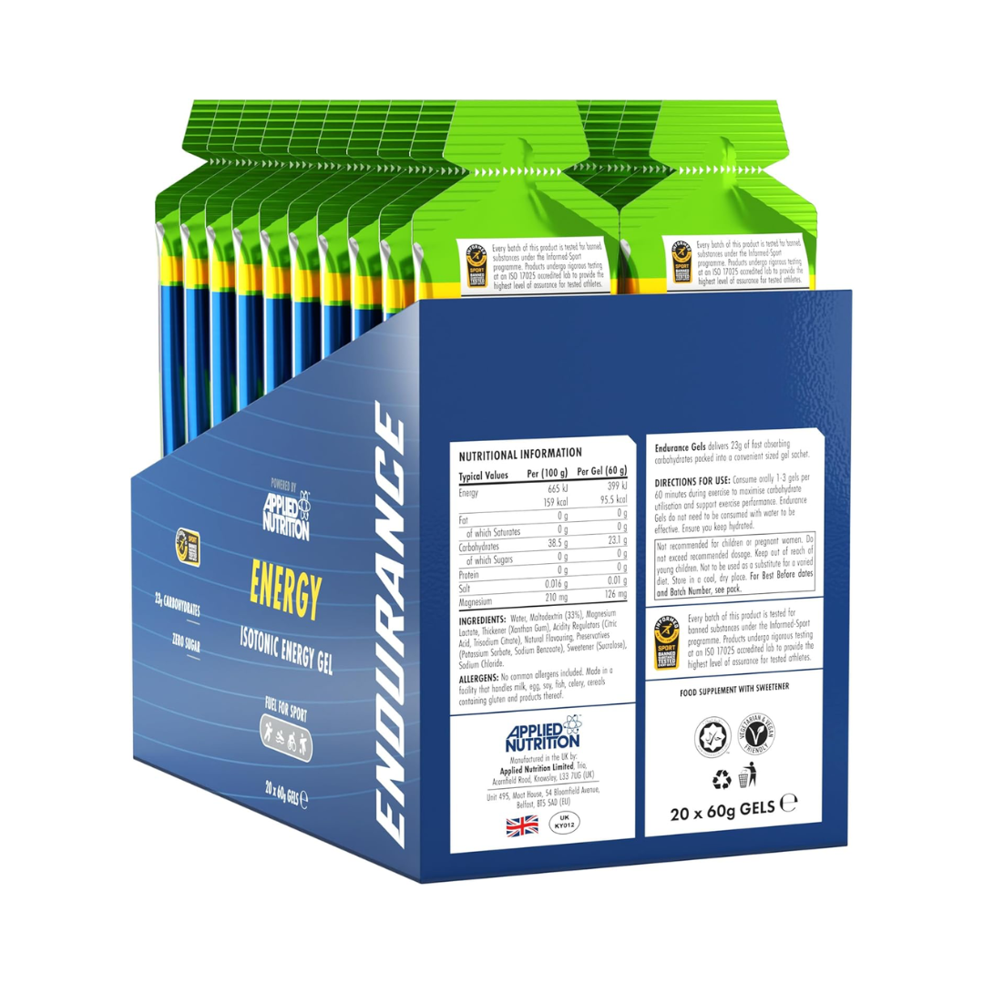 Applied Nutrition Endurance Energy Gel 20x60g Lemon & Lime