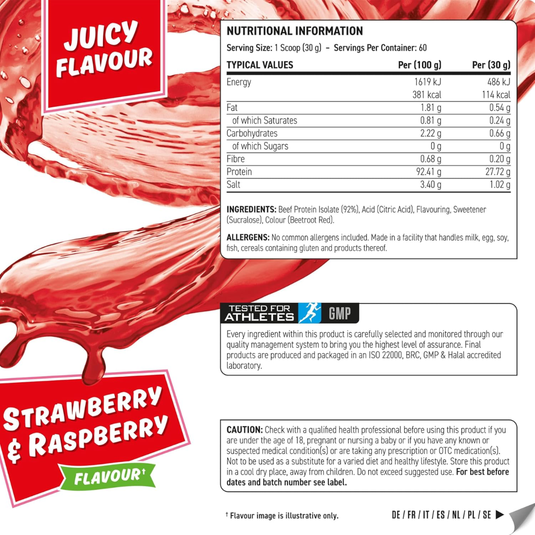 Applied Nutrition Beef XP 150g Strawberry & Raspberry