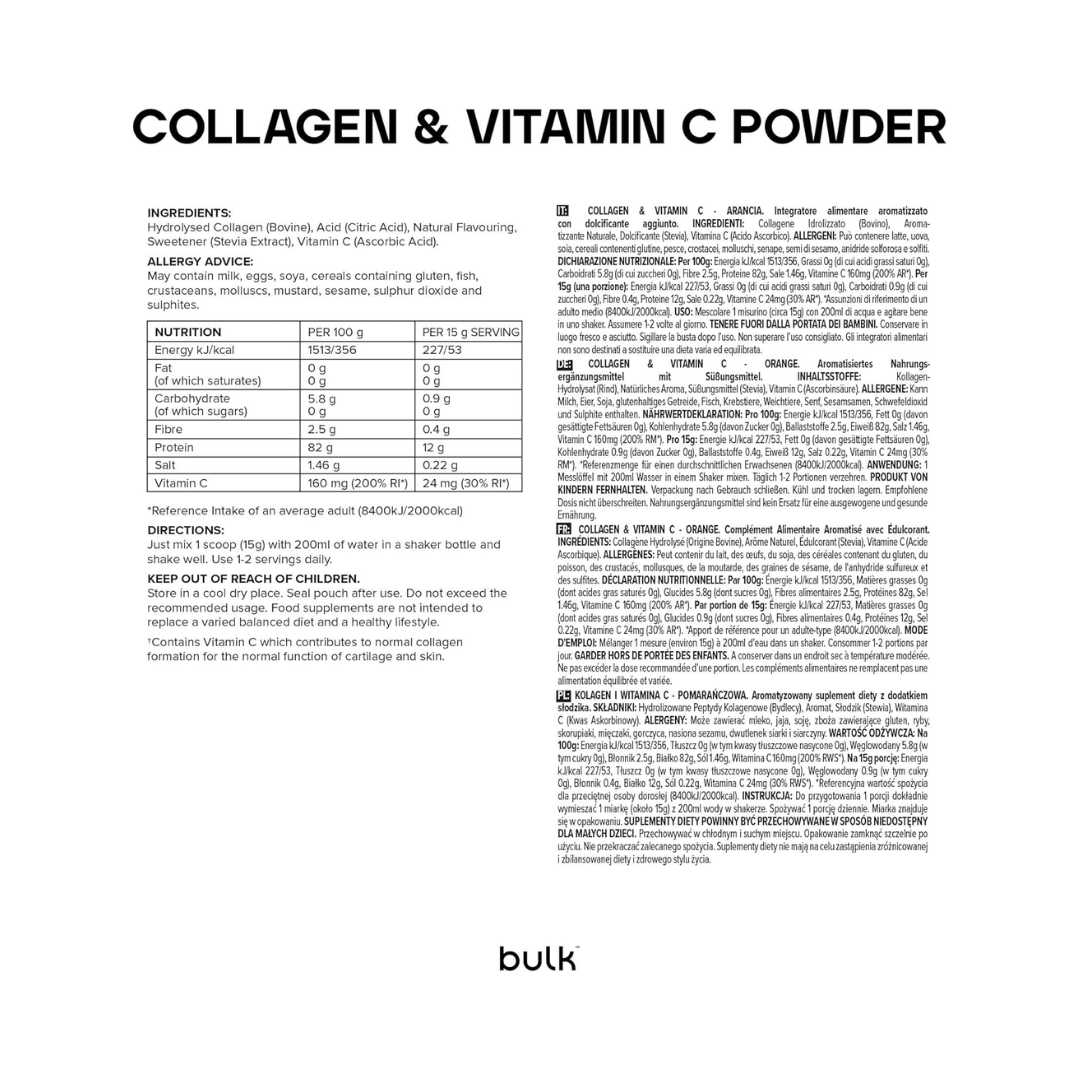 Bulk Collagen & Vitamin C 500g Orange