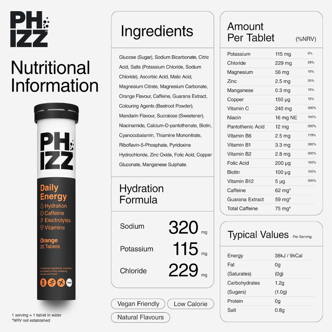 Phizz Daily Energy 12x20 Tabs Orange