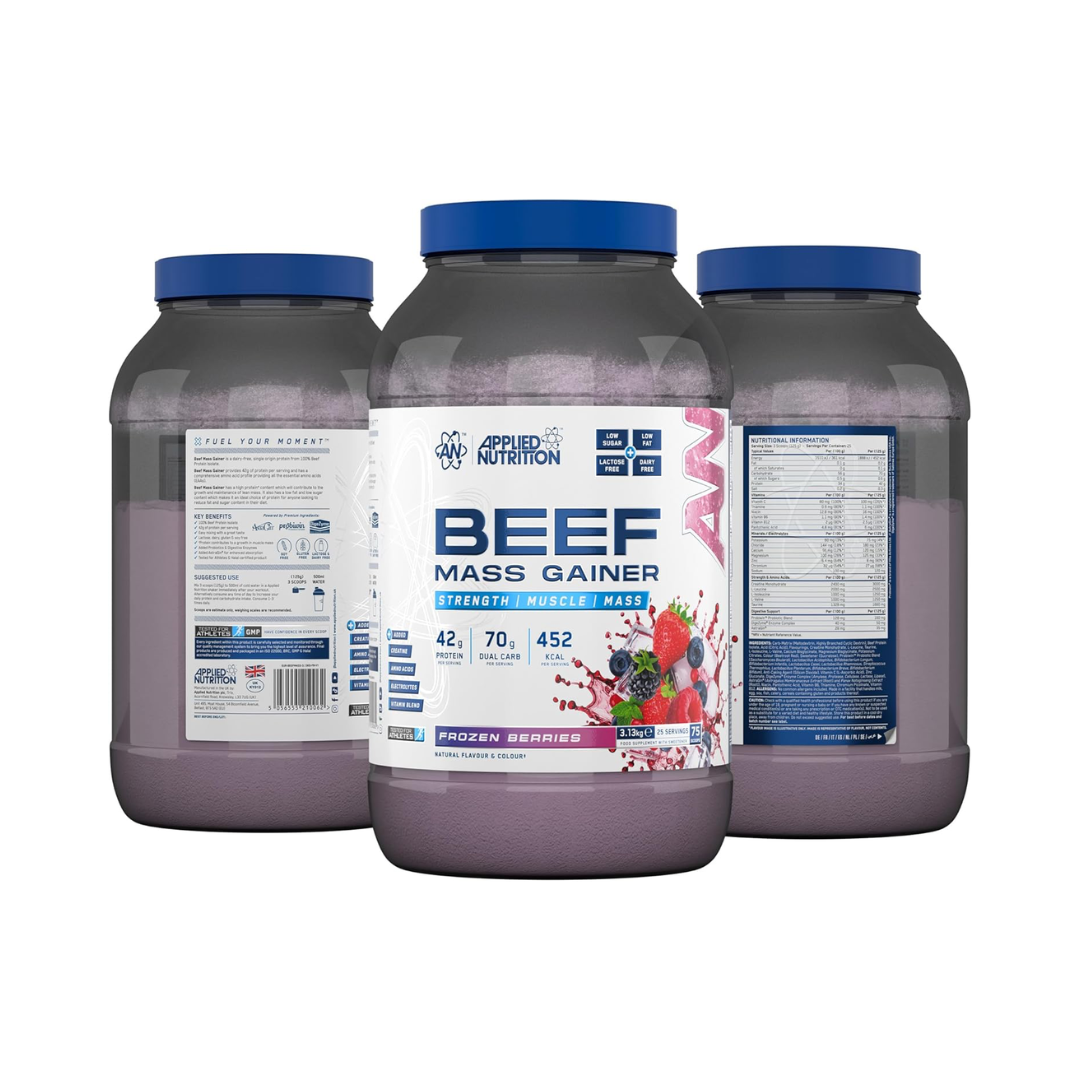 Applied Nutrition Beef Mass Gainer 3.13kg Frozen Berries