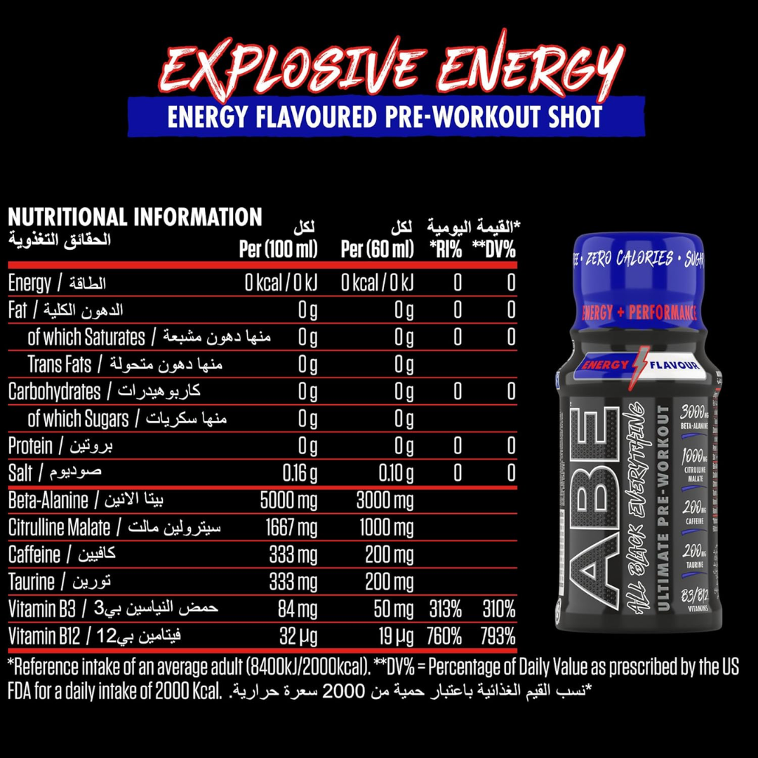 Applied Nutrition ABE (All Black Everything) Shots 60ml Energy
