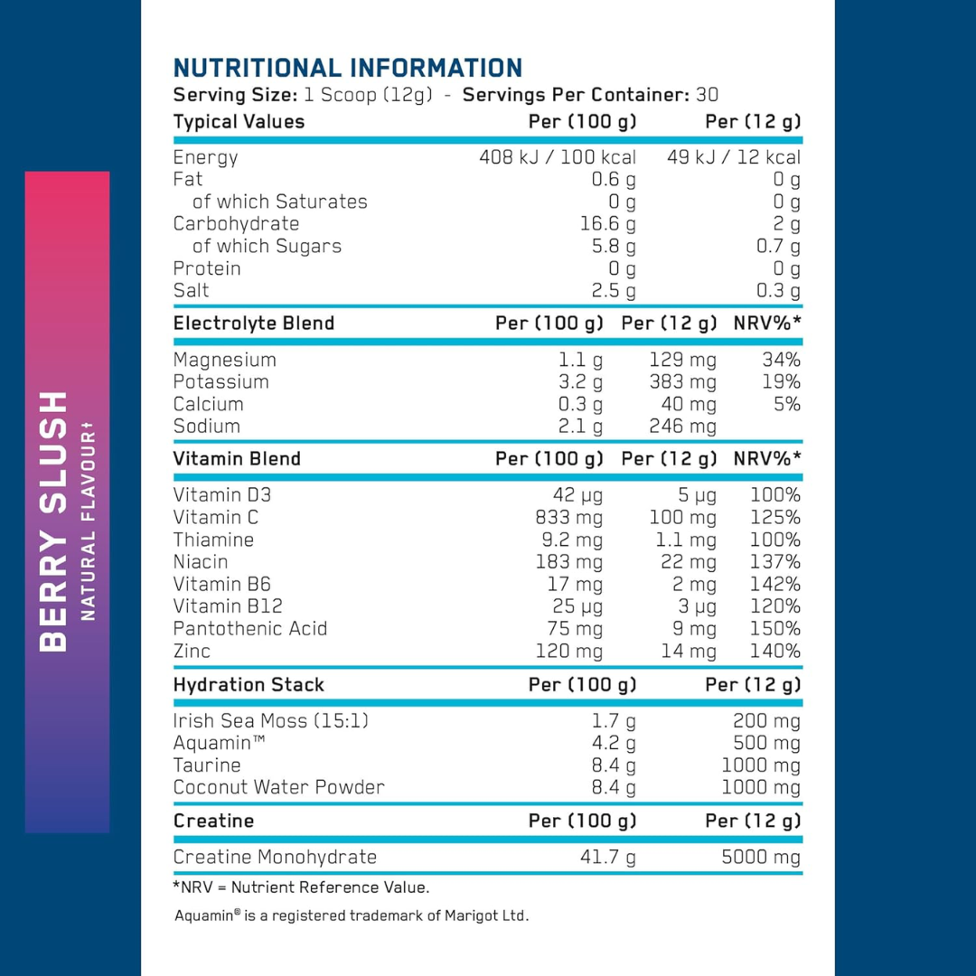 Applied Nutrition Creatine + Hydration 360g Berry Slush