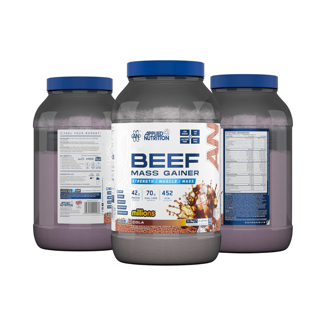 Applied Nutrition Beef Mass Gainer 3.13kg Cola Millions