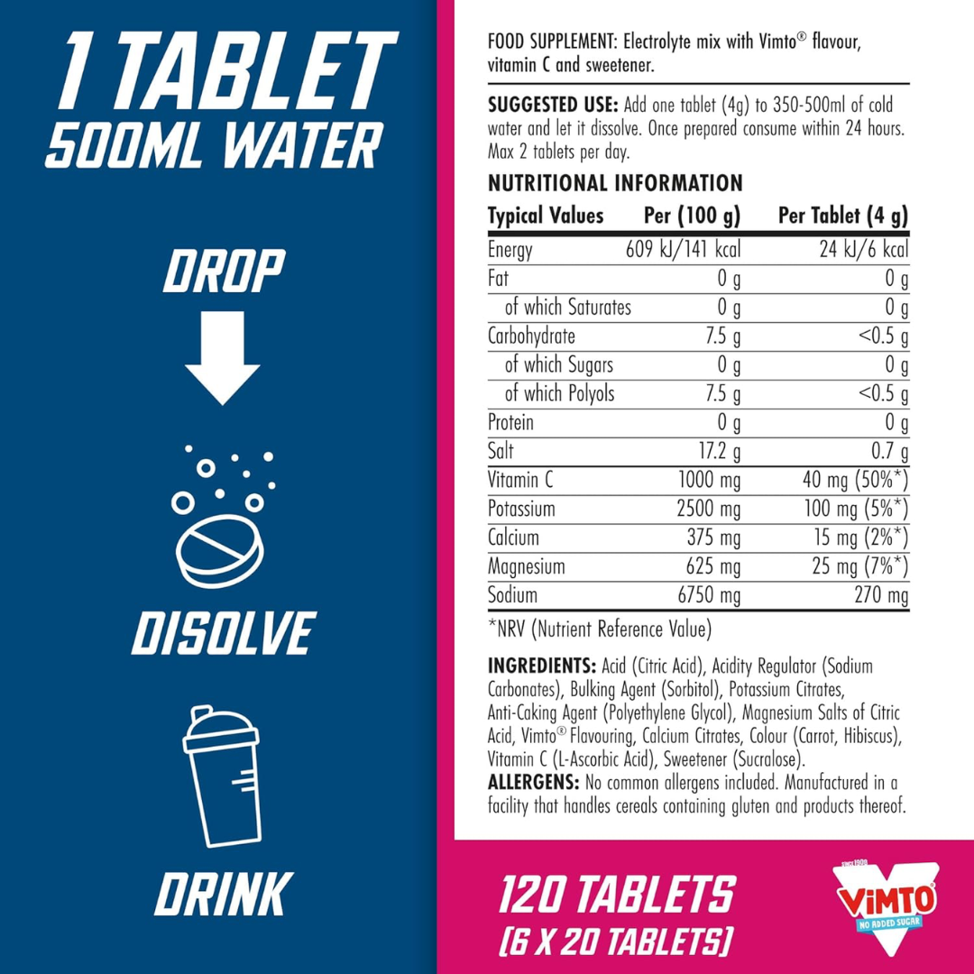 Applied Nutrition Effervescent Electrolyte Tabs 6x20 Tabs Vimto