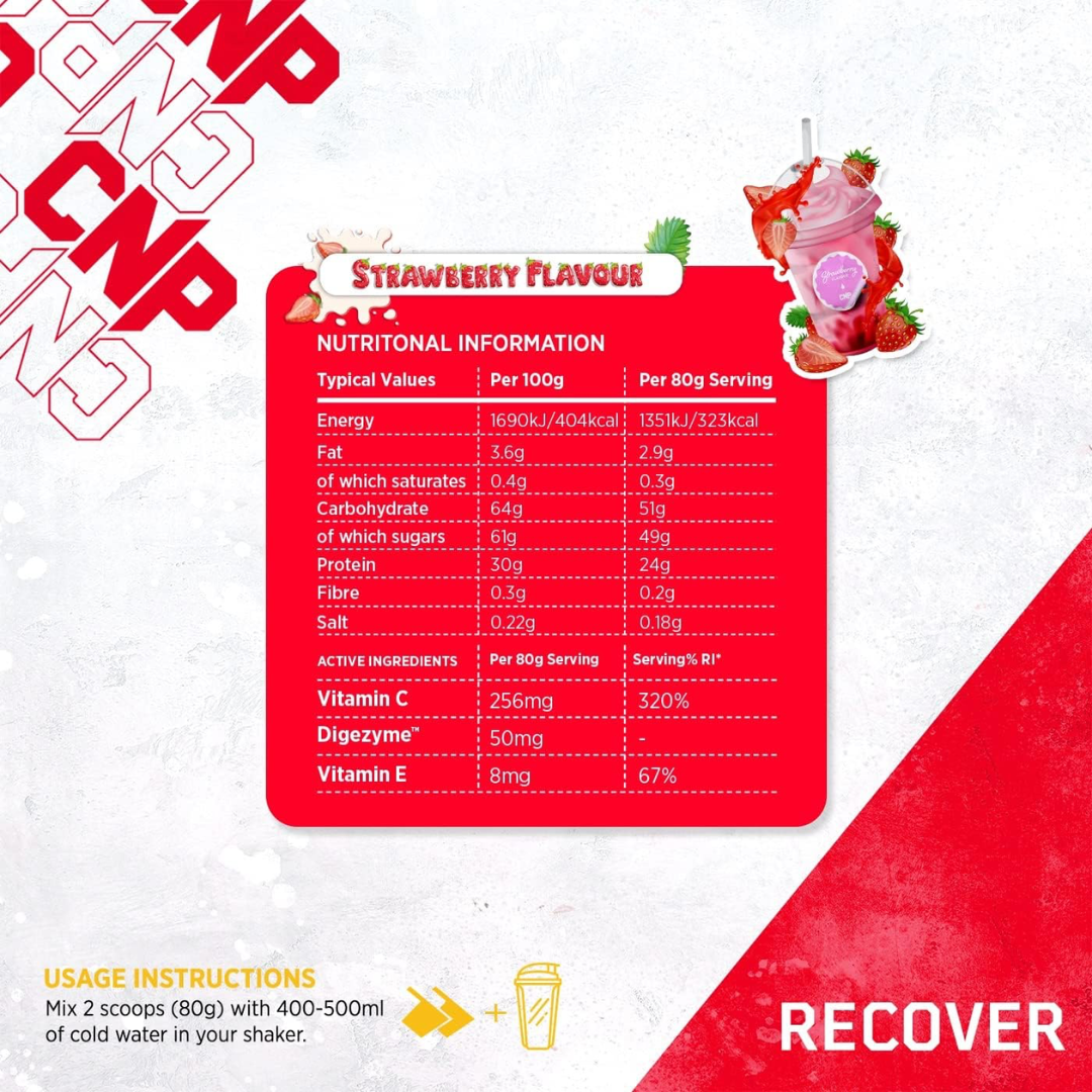 CNP Recover Shake and Take 24x80g Bottles Strawberry