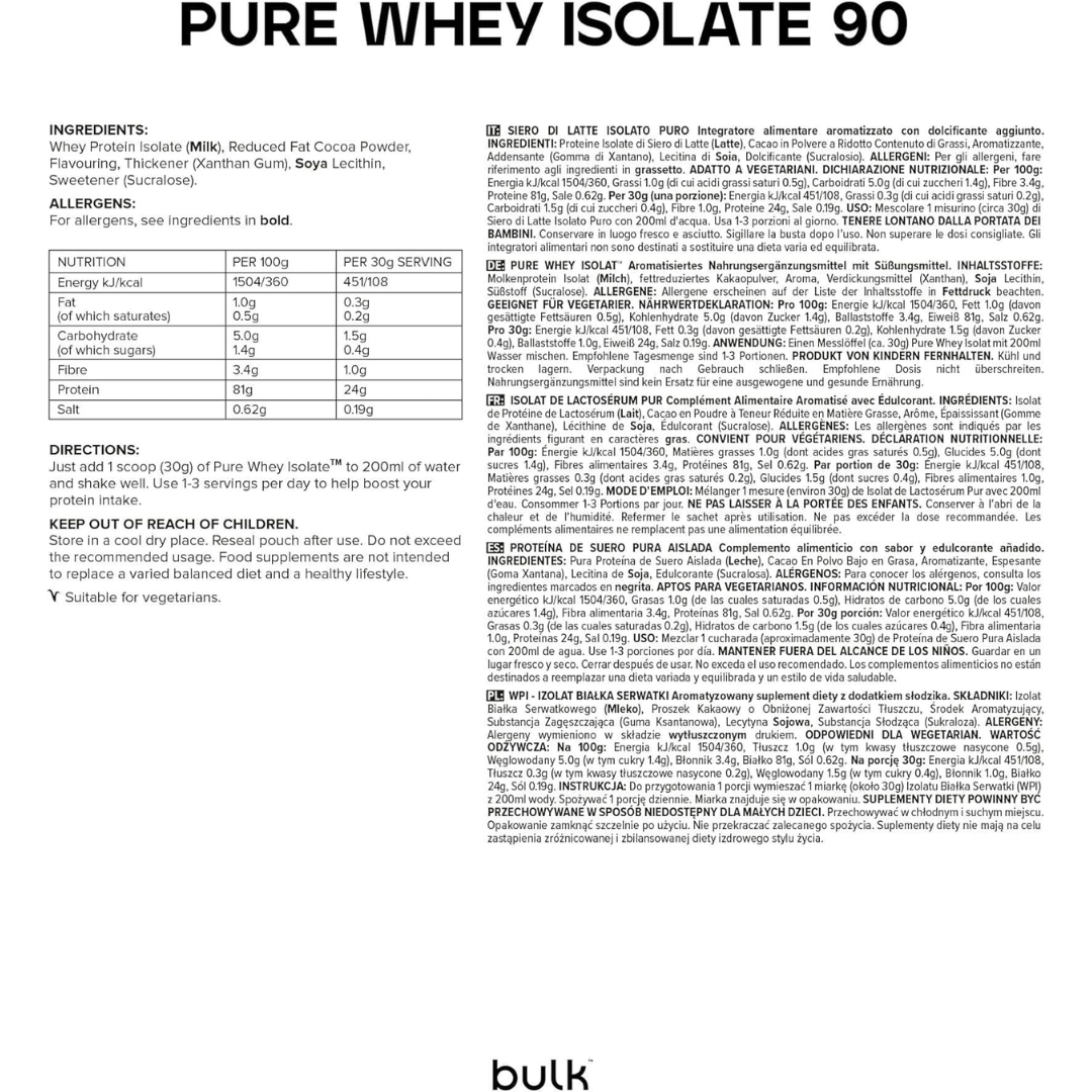 Bulk Pure Whey Isolate 1.8kg Strawberry