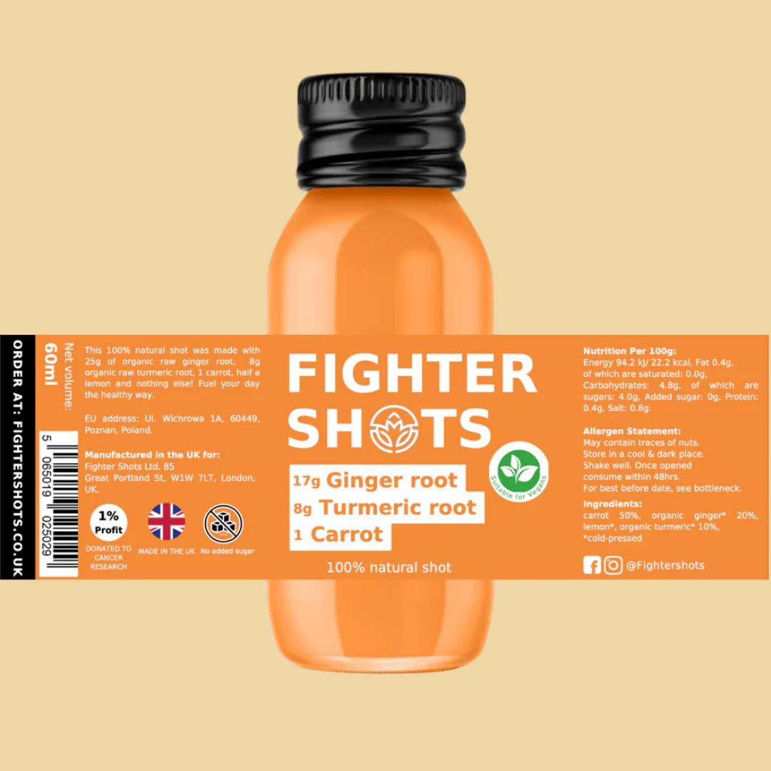 Fighter Shots 12x60ml Ginger + Turmeric + Carrot