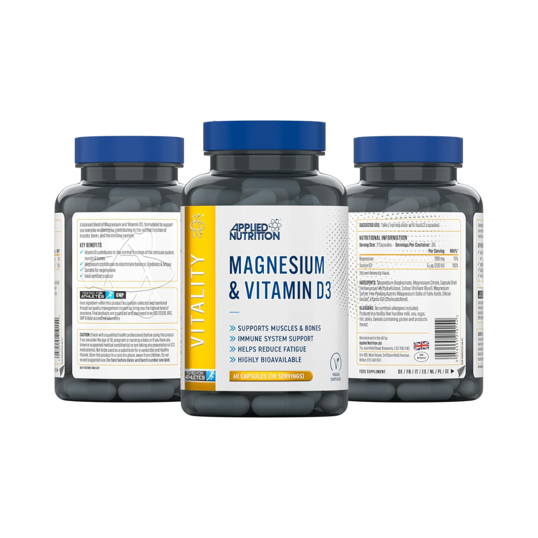 Applied Nutrition VITALITY Magnesium + D3 60 Caps