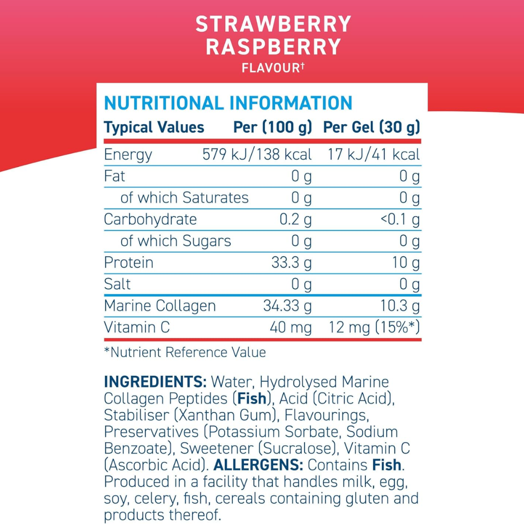 Applied Nutrition Marine Collagen Gels 10x30g Strawberry Raspberry