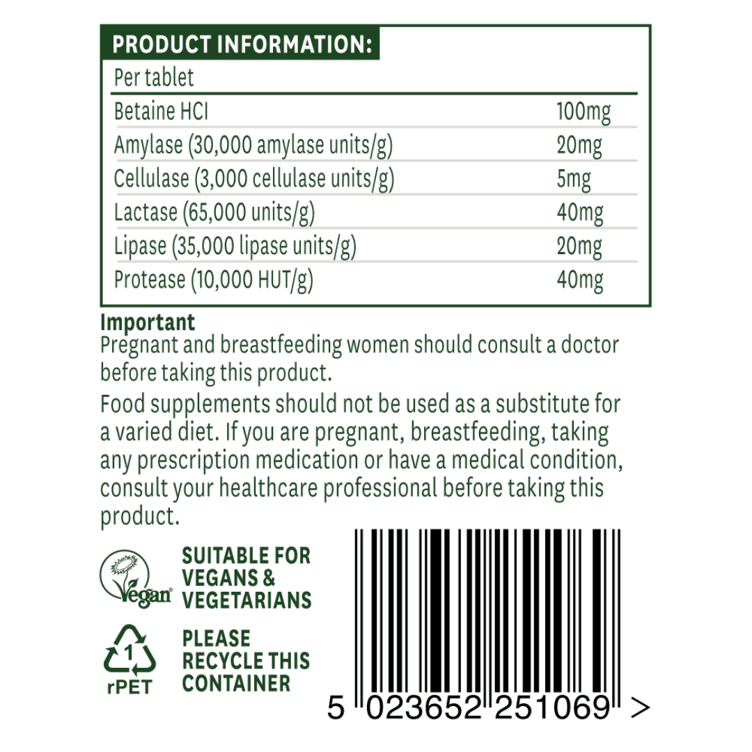 Natures Aid Digestive Enzyme Complex (with Betaine HCI) 60 Tabs