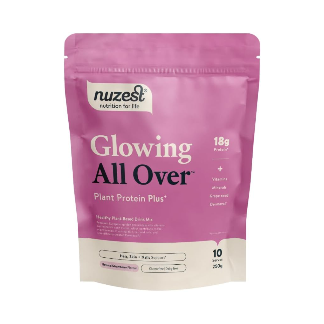 Nuzest Plant Protein Plus+ - Glowing All Over 250g Natural Strawberry Flavour