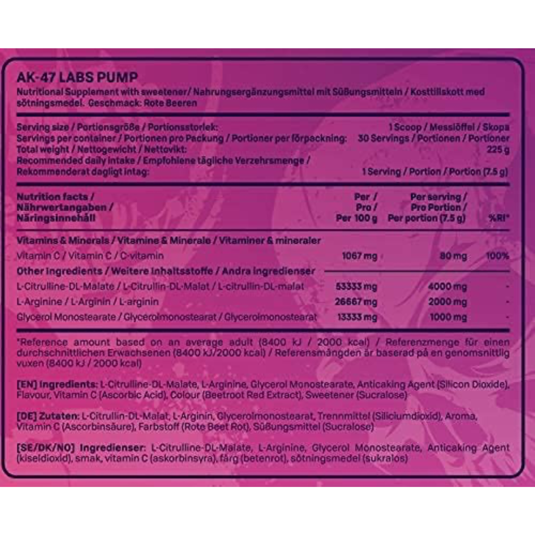 AK-47 Labs Pump 225g - Red Berry