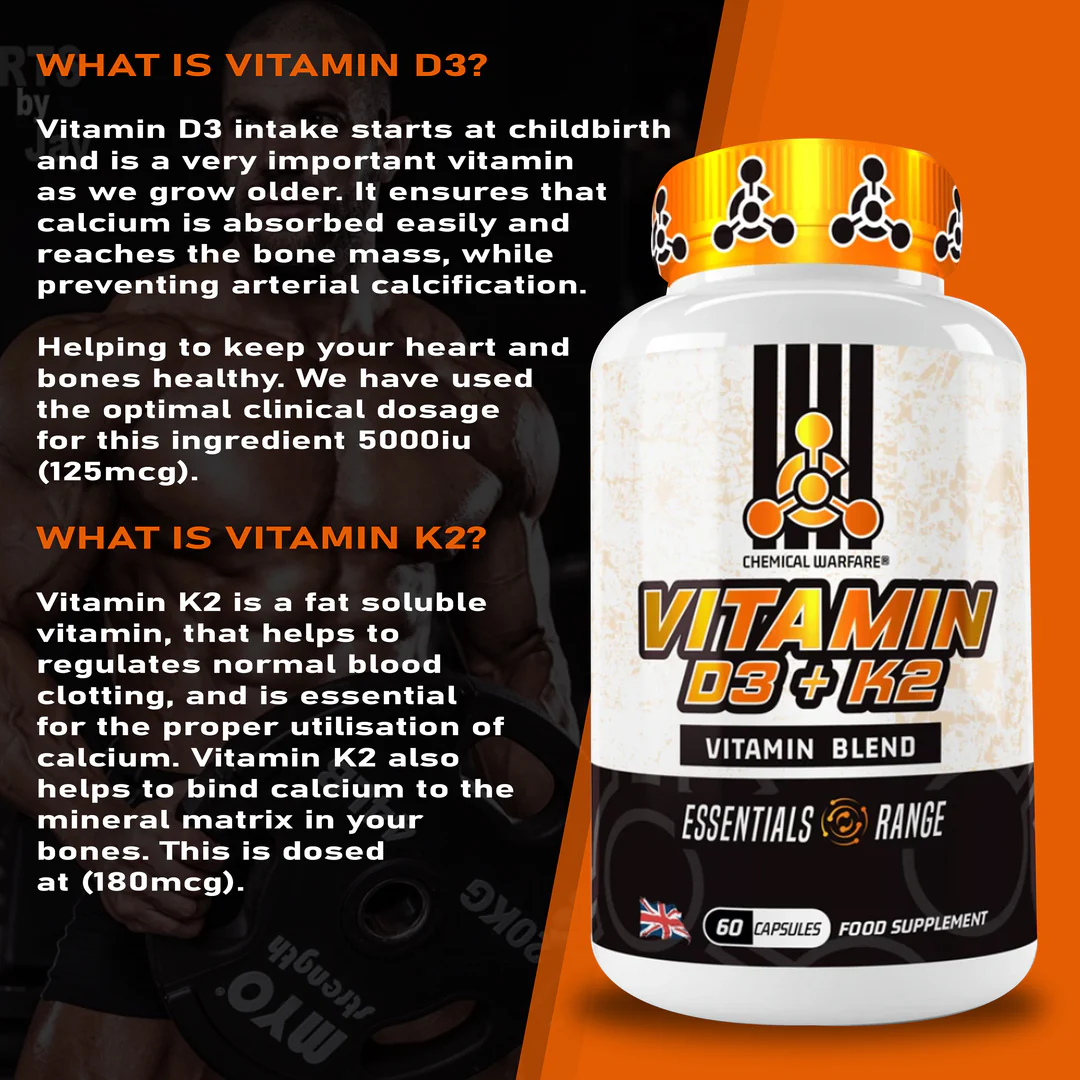 Chemical Warfare Vitamin D3 & K2 60 Caps