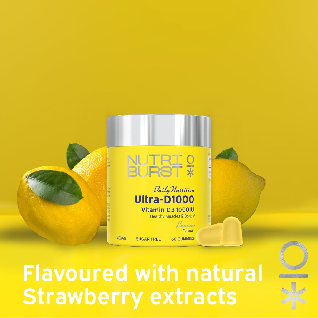 Nutriburst Ultra-D3 1000 IU 60 Gummies Lemon