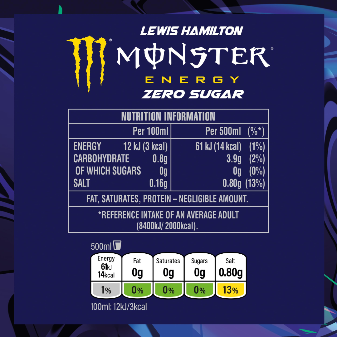 Monster Energy Zero Sugar 12x500ml - Lewis Hamilton