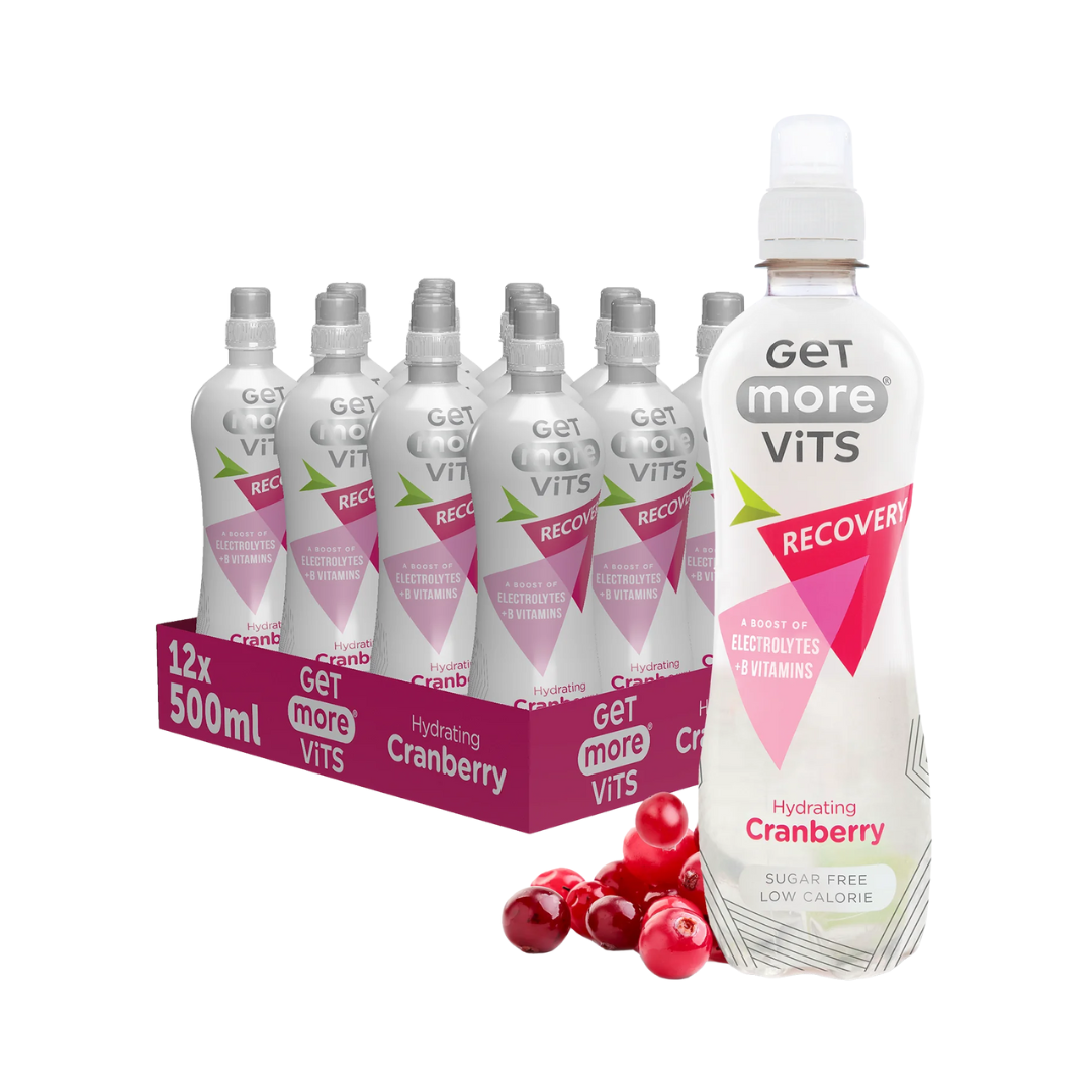 Get More Vits Recovery 12x500ml Still Hydrating Cranberry