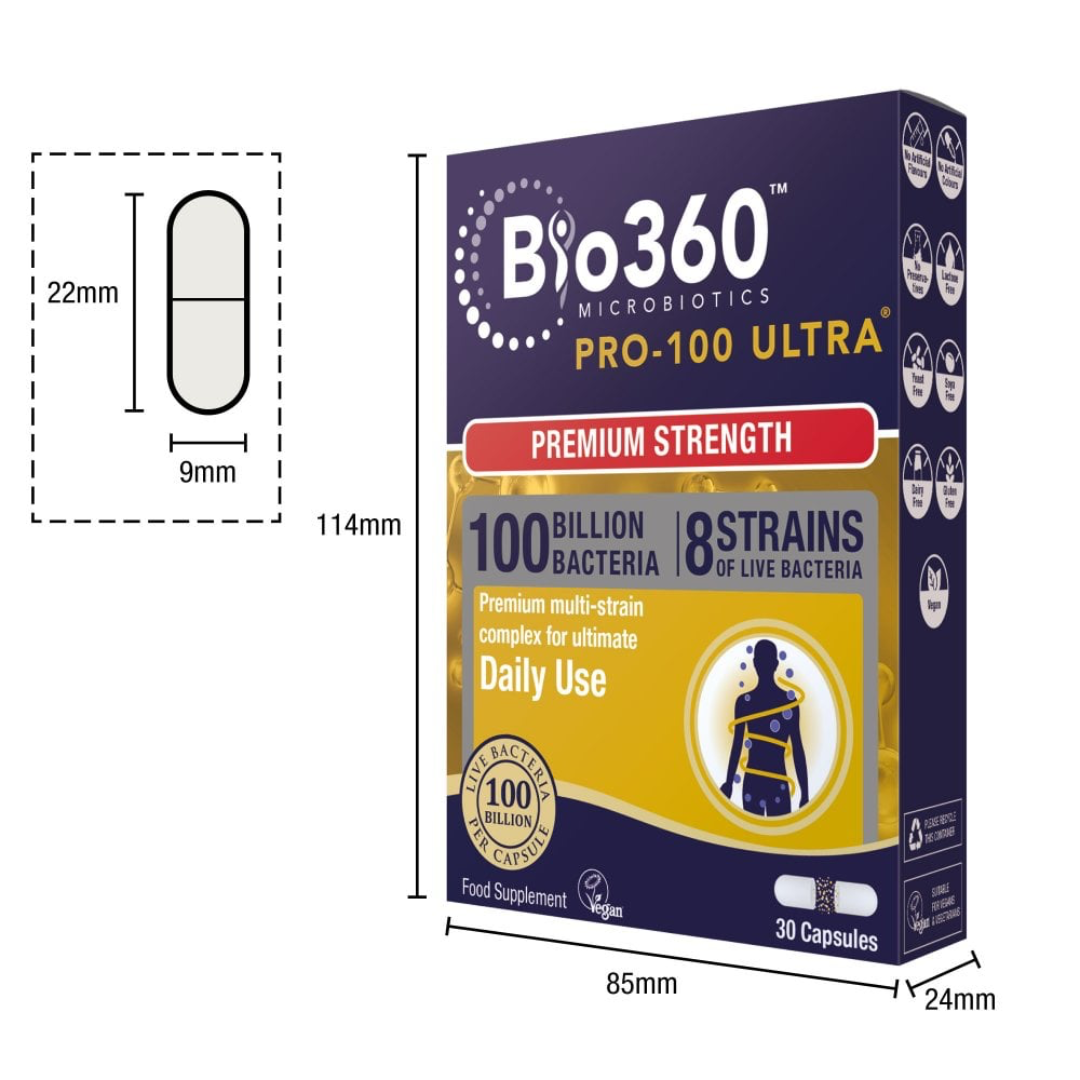 Natures Aid Pro-100 Ultra 8 Strain Complex 30 Caps