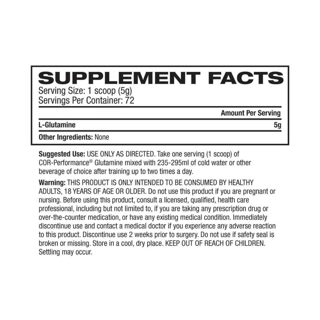 Cellucor COR-Glutamine 510g 100 Servings