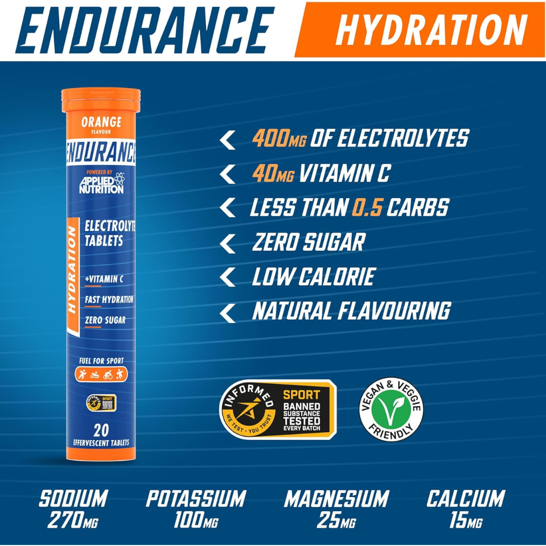 Applied Nutrition Effervescent Electrolyte Tabs 6x20 Tabs - Orange