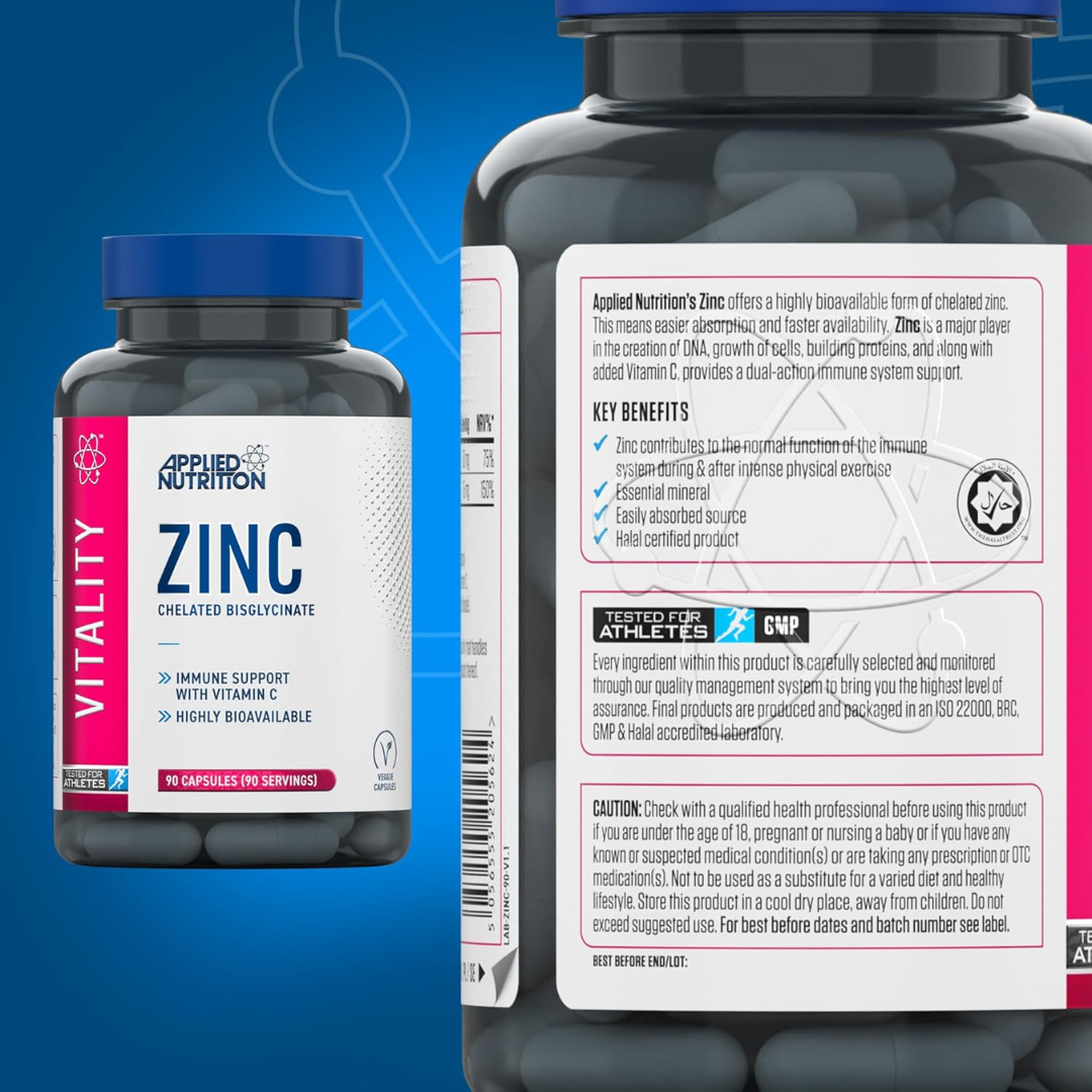 Applied Nutrition VITALITY Zinc 90Veg Caps