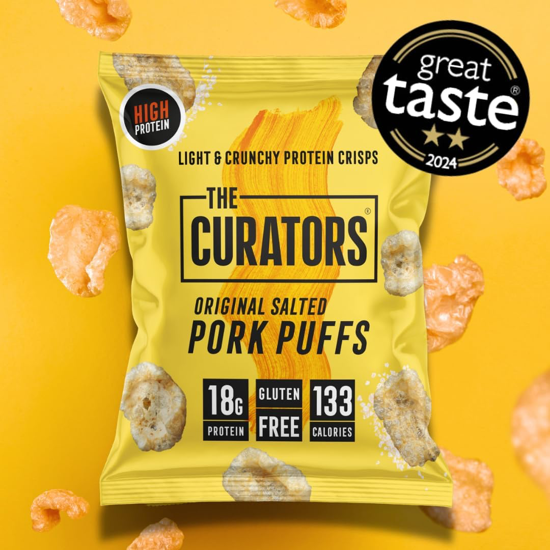 The Curators Pork Puffs 20x25g - Smoky Bacon