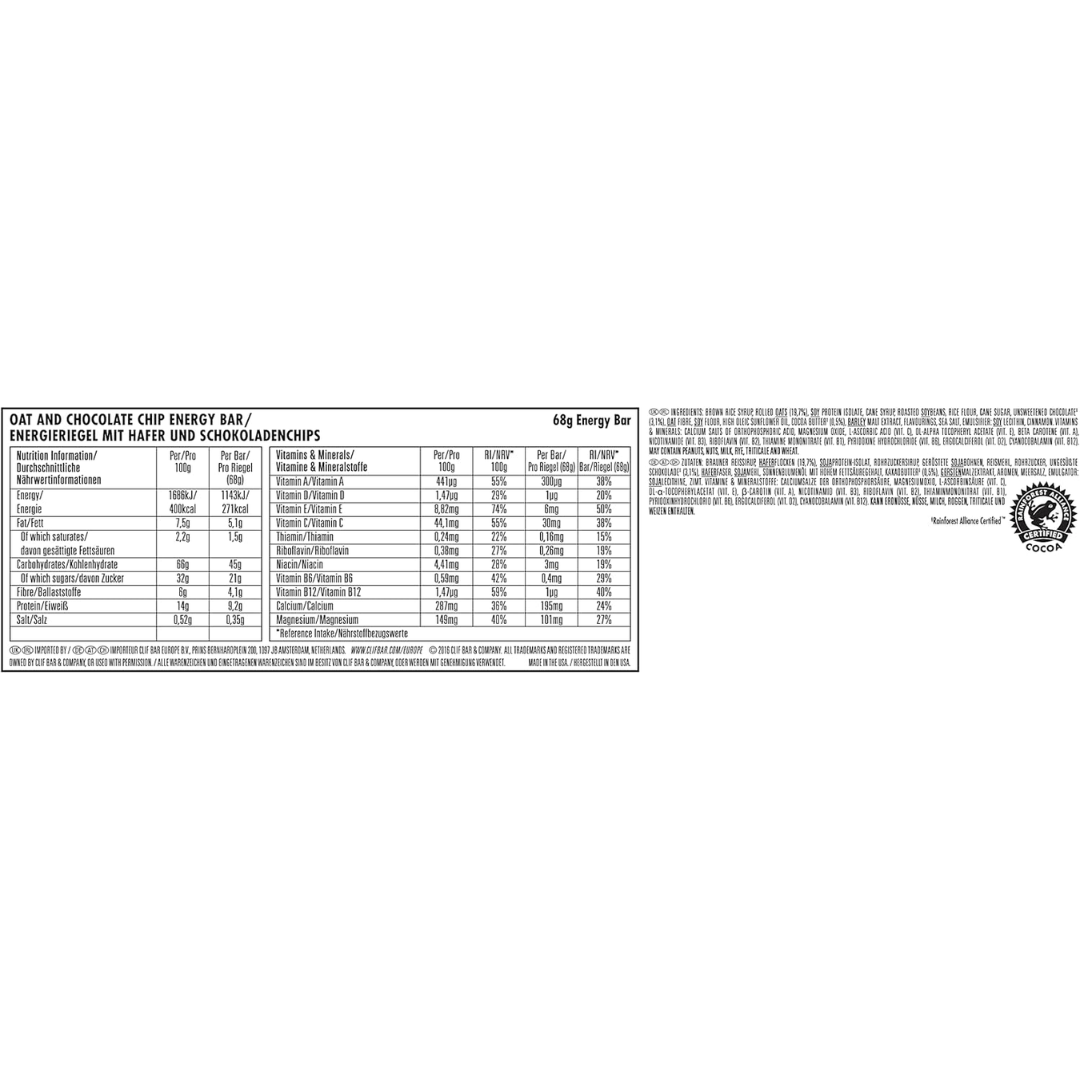 CLIF Bar 12x68g - White Chocolate Macadamia