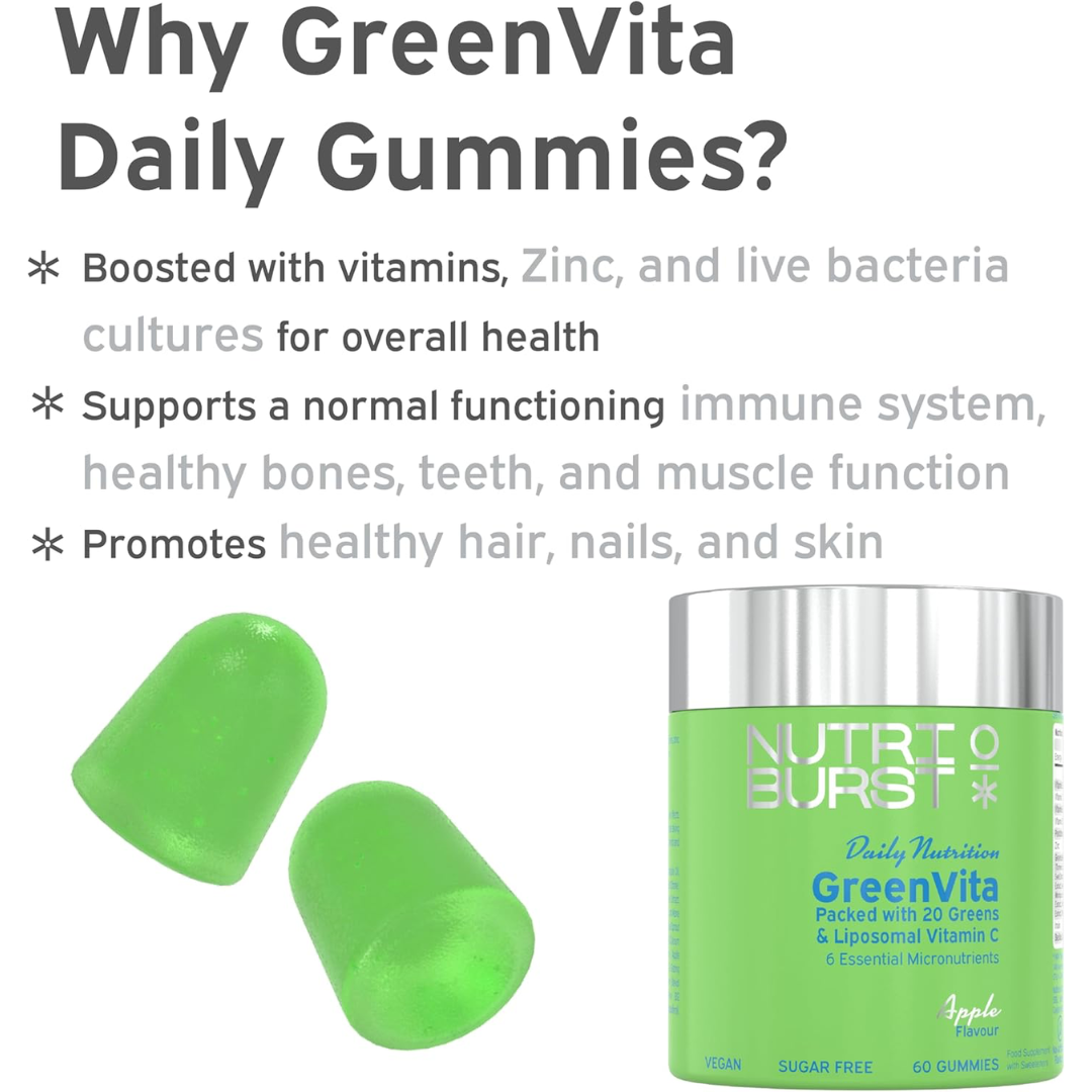 Nutriburst Greenvita 60 Gummies Apple
