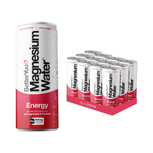 BetterYou Magnesium Water 12x250ml - Pomegranate & Ruhbarb - Energy