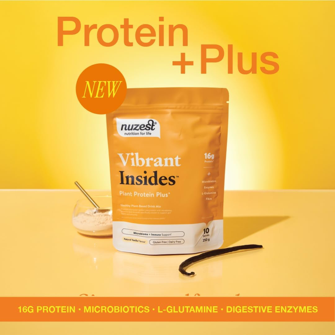 Nuzest Plant Protein Plus+ - Vibrant Insides  250g Natural Vanilla Flavour