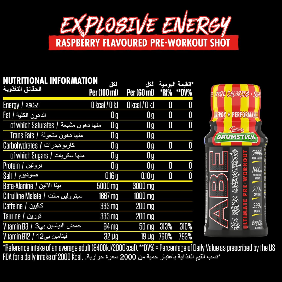 Applied Nutrition ABE All Black Everything Shots 12x60ml - Blue Lagoon