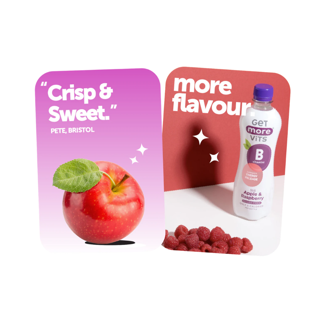 Get More Vits Vitamin B 12x500ml Still Apple & Raspberry