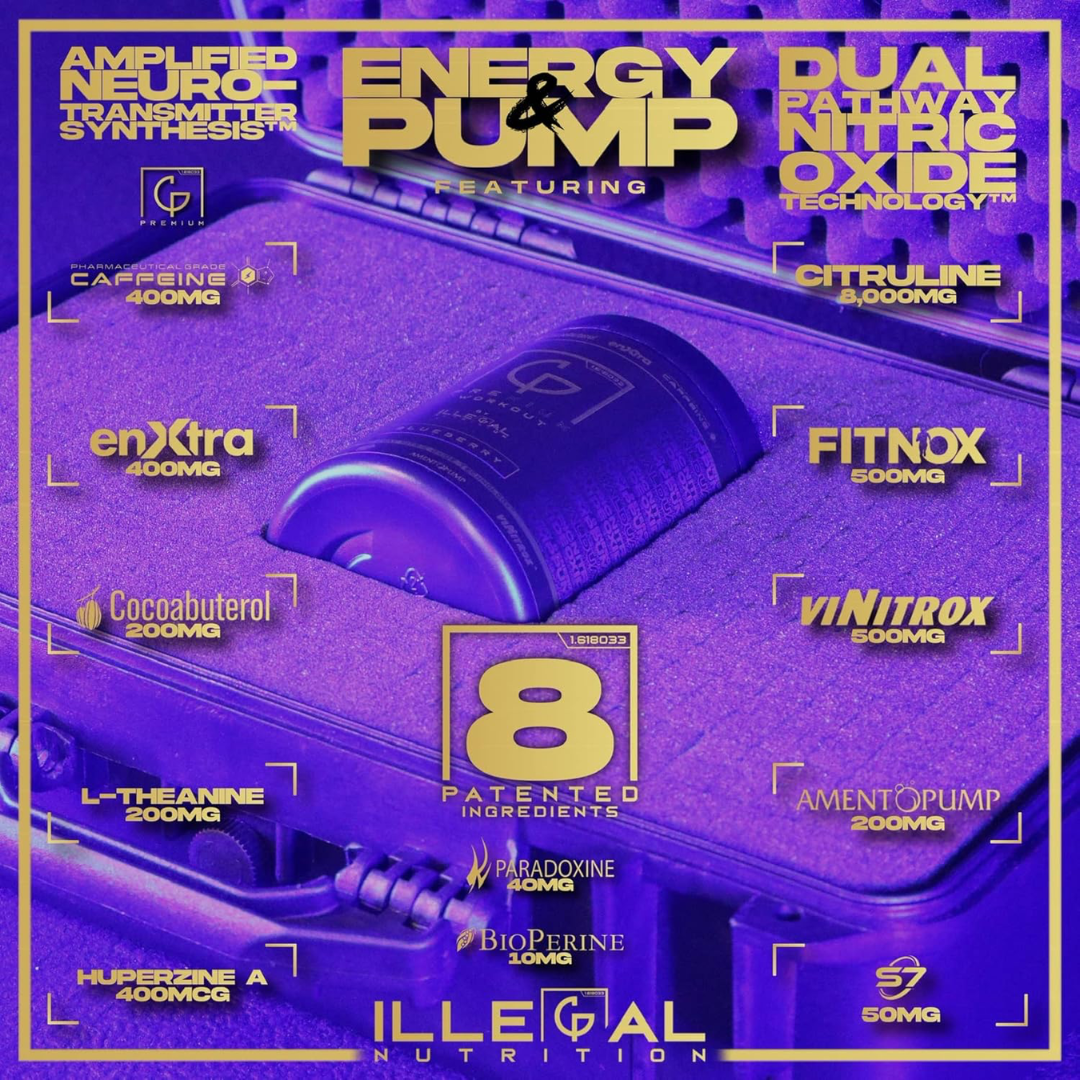 Illegal Nutrition Premium Pre-Workout (Stim + Pump) 193g - Cherry
