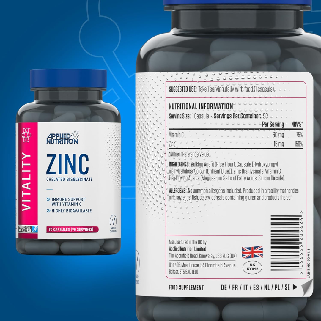 Applied Nutrition VITALITY Zinc 90Veg Caps