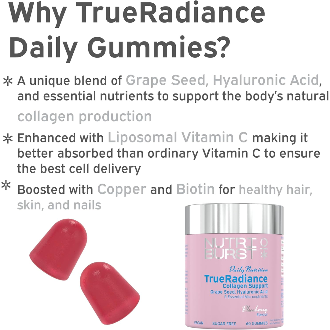 Nutriburst True Radiance 60 Gummies Blueberry