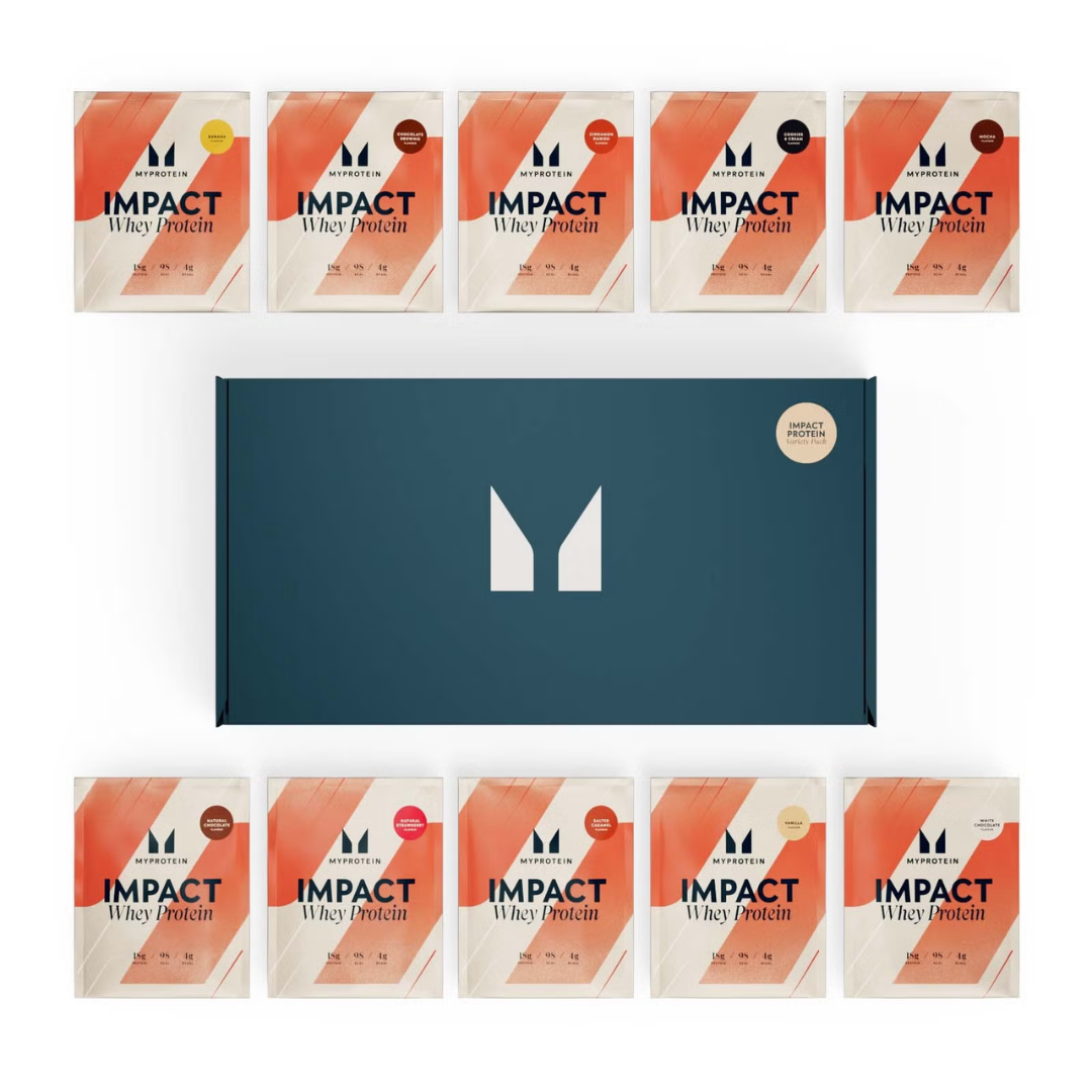MyProtein Impact Whey Protein Sample Box 10 x 25g Sachet Mix