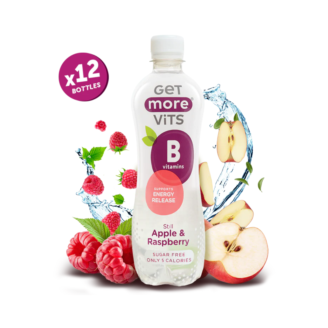 Get More Vits Vitamin B 12x500ml Still Apple & Raspberry