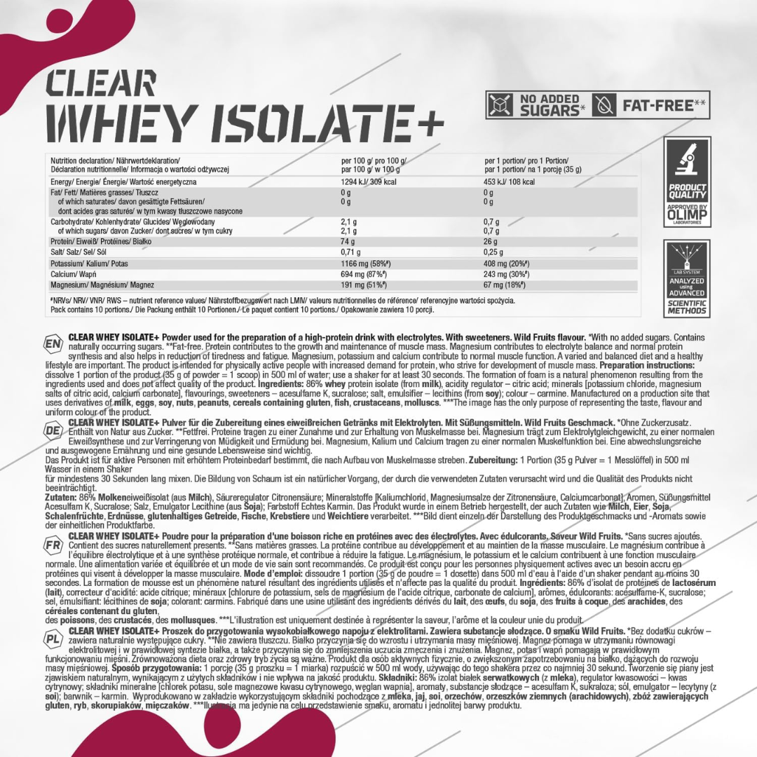 Olimp Sport Nutrition Clear Whey Isolate+ 350g - Tropical Fruits