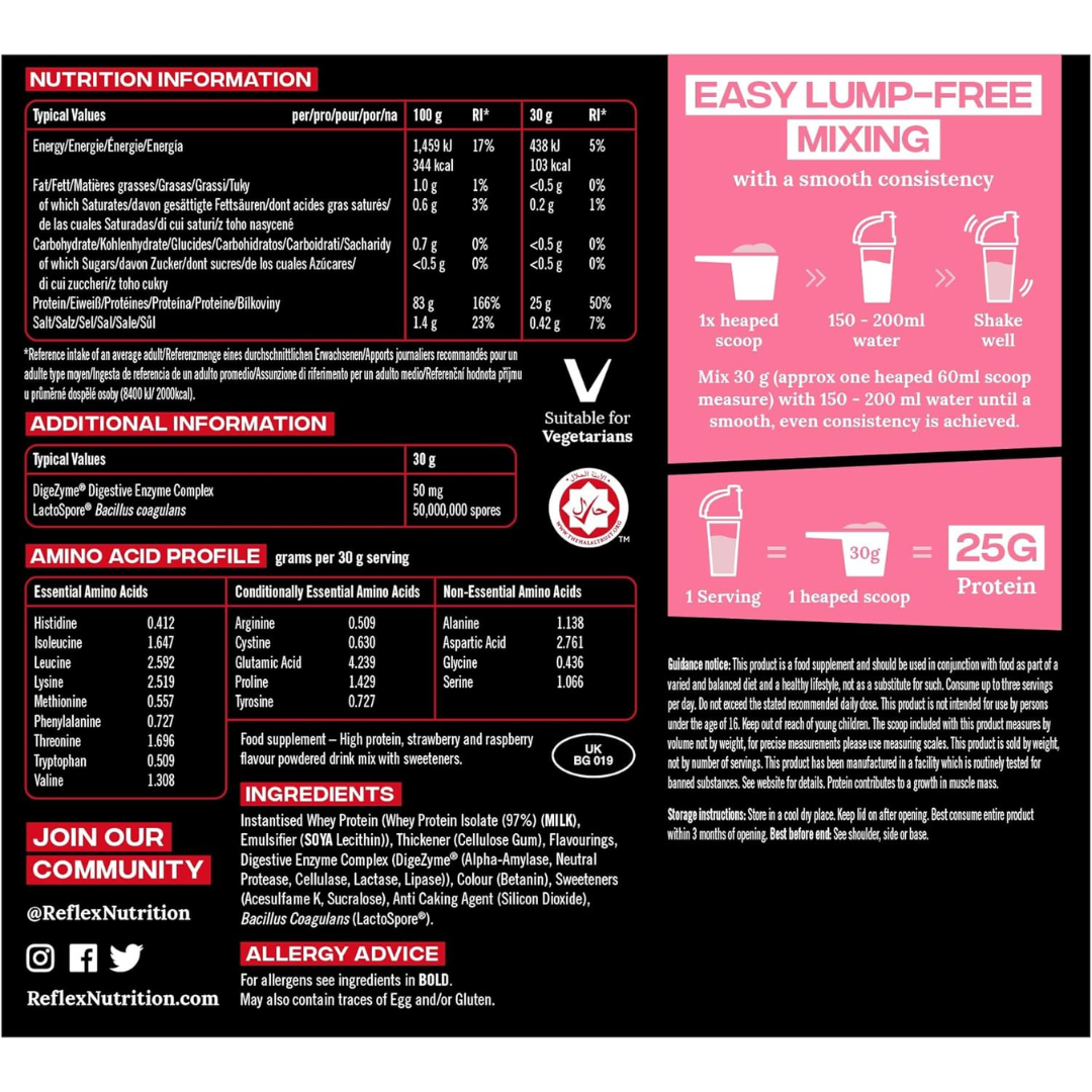 Reflex Nutrition Isolate Pro 1.8kg - Strawberry & Raspberry