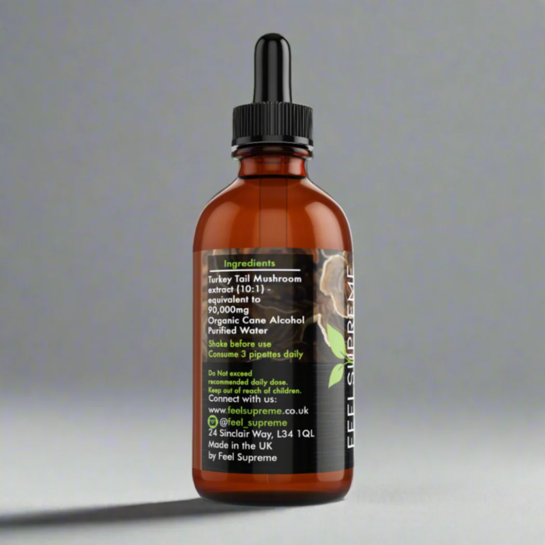 Feel Supreme Turkey Tail Mushroom Liquid | High Strength Tincture for Immunity 60ml