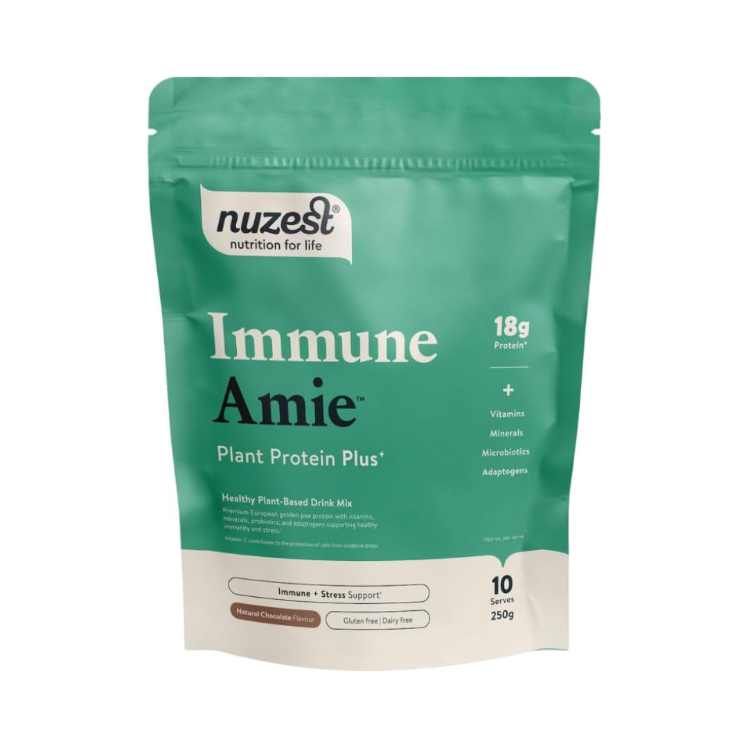 Nuzest Plant Protein Plus+ - Immune Amie 250g Natural Chocolate Flavour
