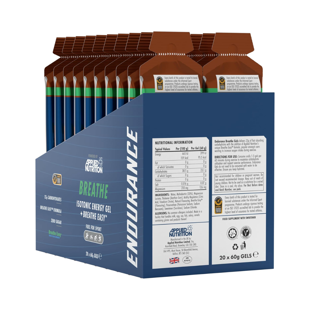 Applied Nutrition Endurance Velocity Breathe Isotonic Energy Gel 20x60g - Cola