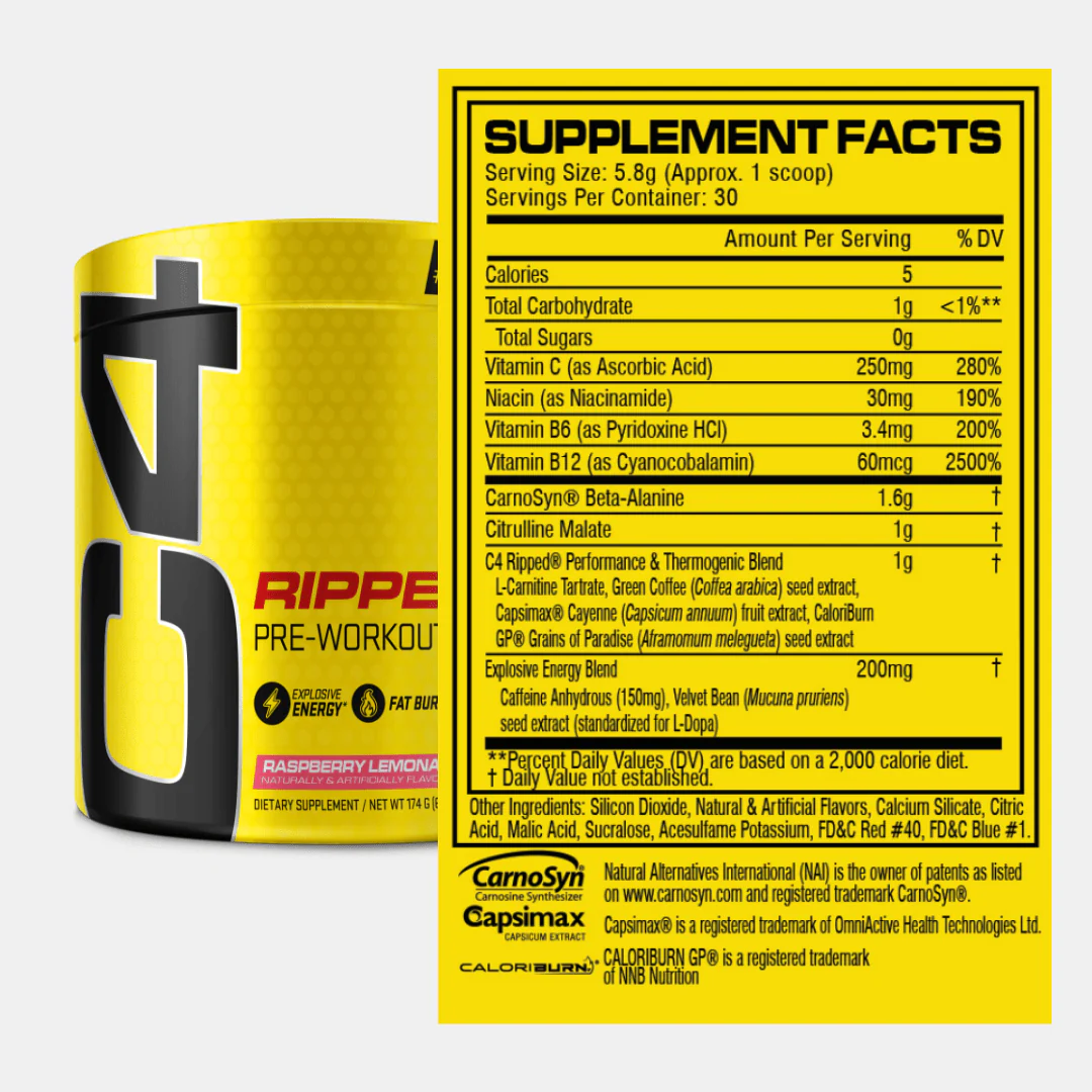 Cellucor C4 Ripped 30 Servings 180g - Tropical Punch